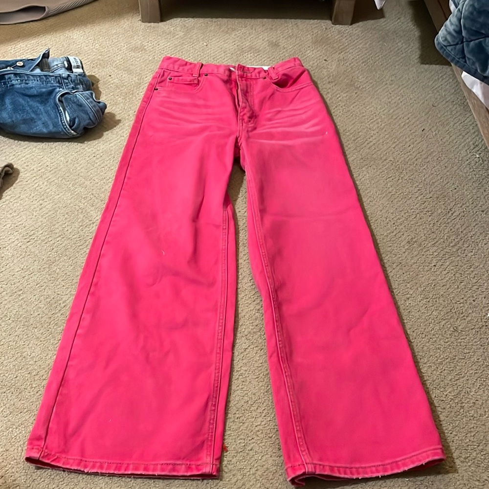 Urban Outfitters BDG pink high and wide jeans